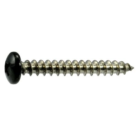 Midwest Fastener Sheet Metal Screw, #10 x 1-1/2 in, Painted 18-8 Stainless Steel Pan Head Phillips Drive, 100 PK 09104